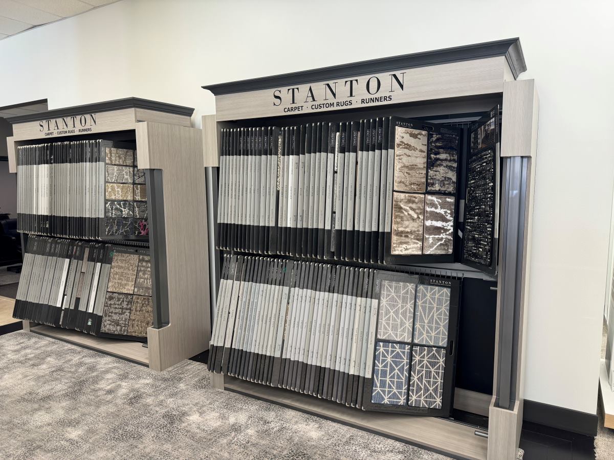 Stanton Carpet samples in Cypress, TX showroom